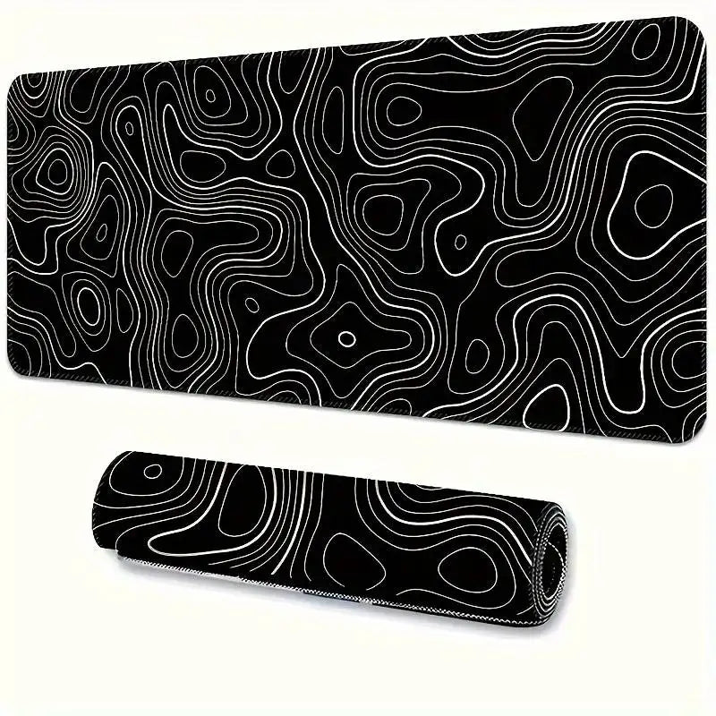 Tapis de souris XXL Gamer Noir Topographique