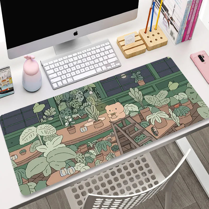 Tapis de souris XXL Vert Petit Cochon