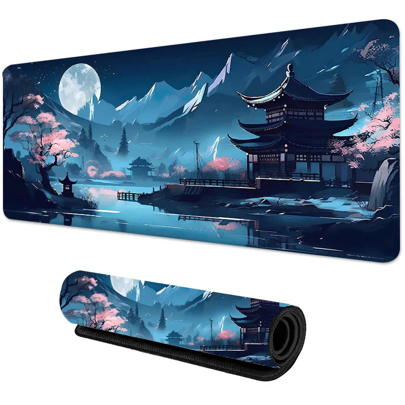 Tapis de souris XXL Gamer Temple Bleu