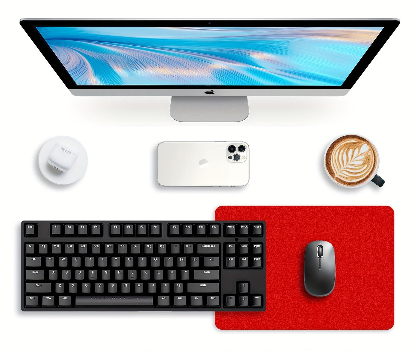 Tapis de souris XXL Effet Cuir Rouge