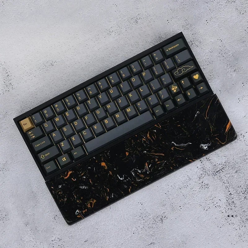 Tapis de souris Ergonomique Clavier Noir & Orange Marbre