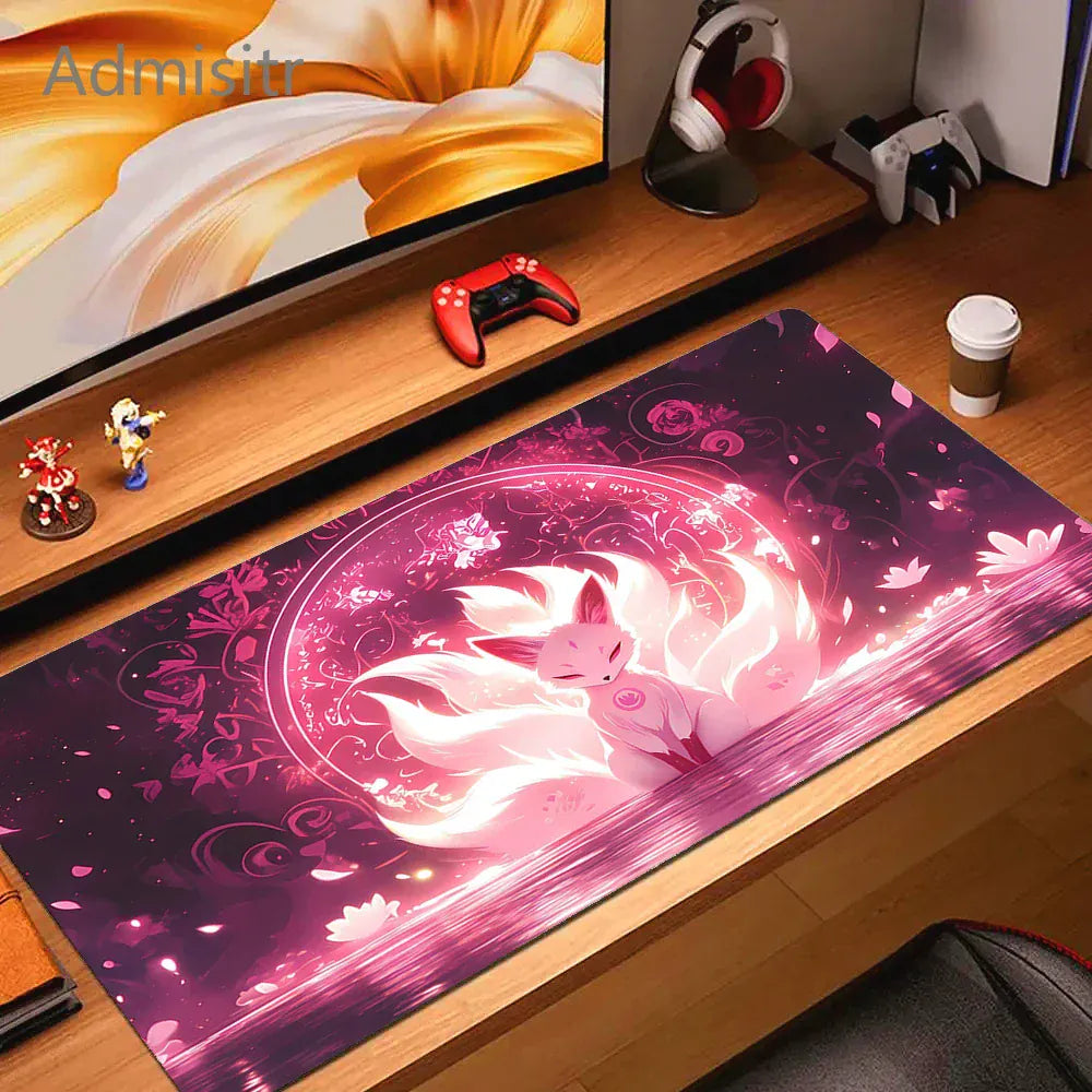 Tapis de souris XXL Gamer Cercle Sacré du Renard Rose