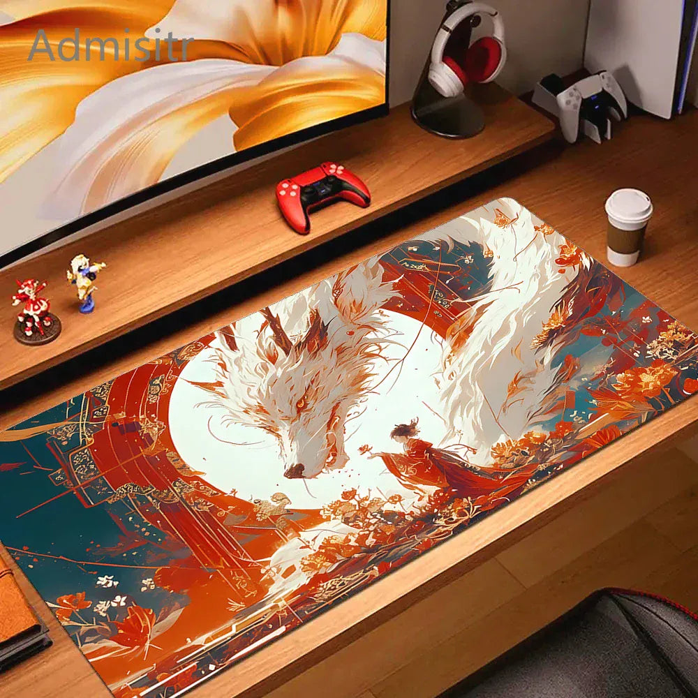 Tapis de souris XXL Gamer Gardien du Temple Rouge