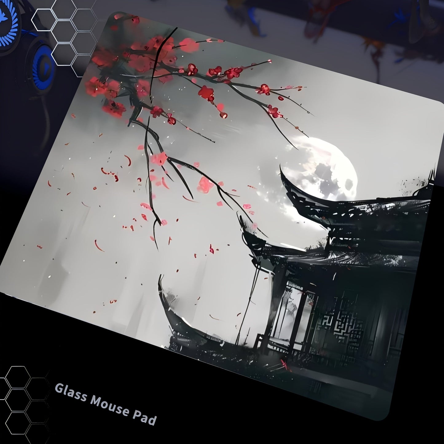 Tapis de souris en Verre Temple Arbre Rouge | Tapis de souris Store® 30*25cm