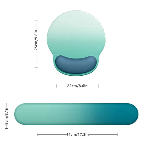 Tapis de souris ergonomique + Clavier Bleu Turquoise | Tapis de Souris Store