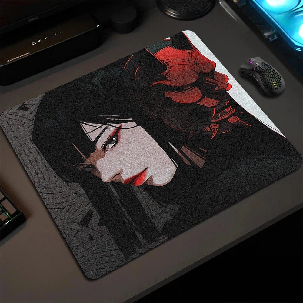 Tapis de souris gamer Beauté Sombre & Masque Démoniaque Rouge