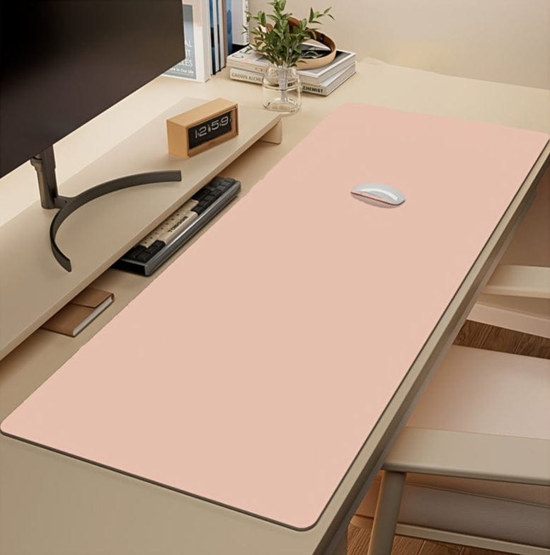 Tapis de souris XXL Effet Cuir Rose Clair | Tapis de souris Store® 40*90cm
