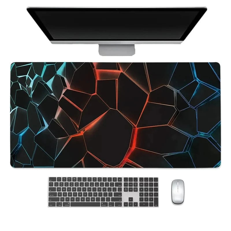 Tapis de souris XXL Gamer Cristal Bleu & Rouge | Tapis de souris® 300X800X2MM