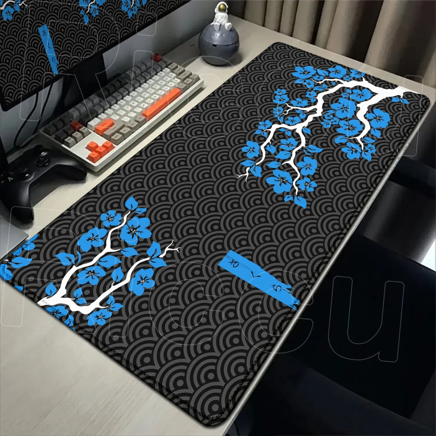 Tapis de souris XXL Gamer Sakura Bleu | Tapis de souris Store® 300x600x2mm