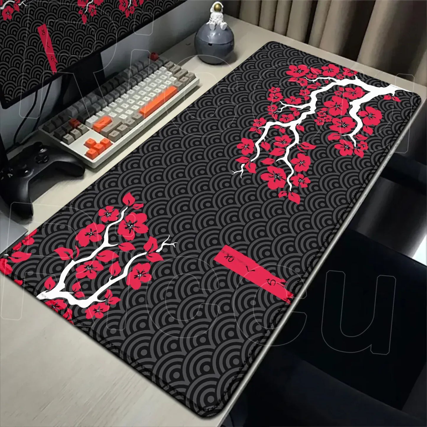 Tapis de souris XXL Gamer Sakura Rouge | Tapis de souris Store® 300x700x2mm
