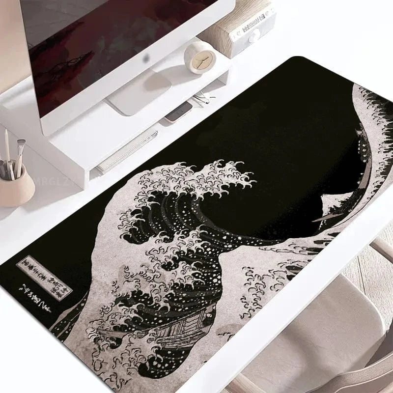 Tapis de souris XXL Vague Noir | Tapis de souris Store®