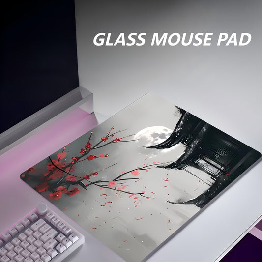Tapis de souris en Verre Temple Arbre Rouge
