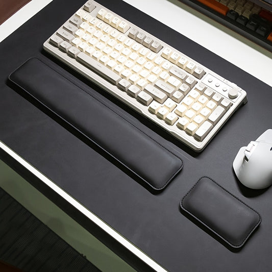 Tapis de souris XXL Ergonomique Effet Cuir Noir