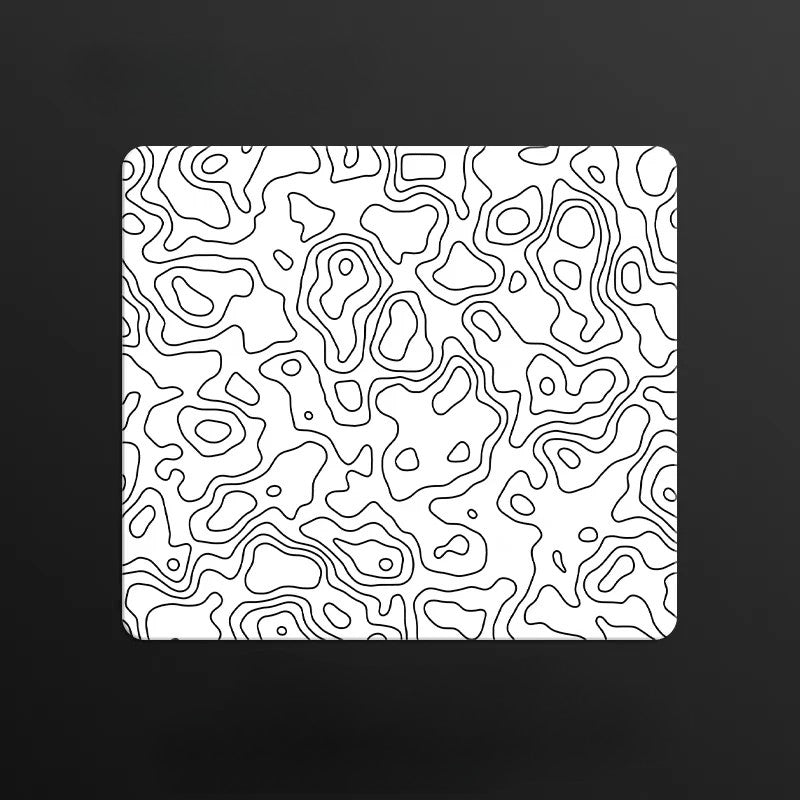 Tapis de souris en verre Blanc Topographique