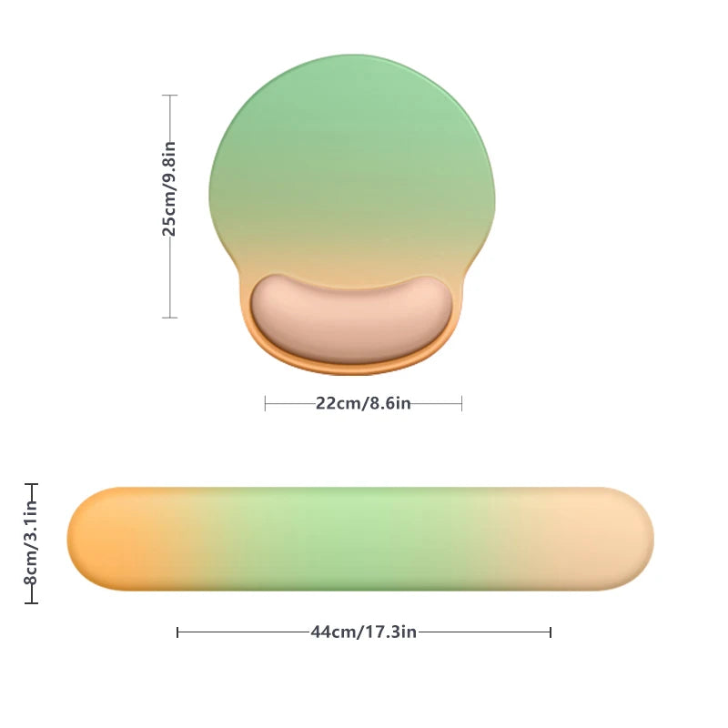 Tapis de souris ergonomique + Clavier Vert & Orange