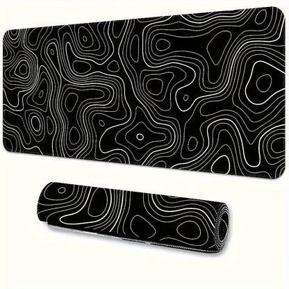 Tapis de souris XXL Gamer Noir Topographique