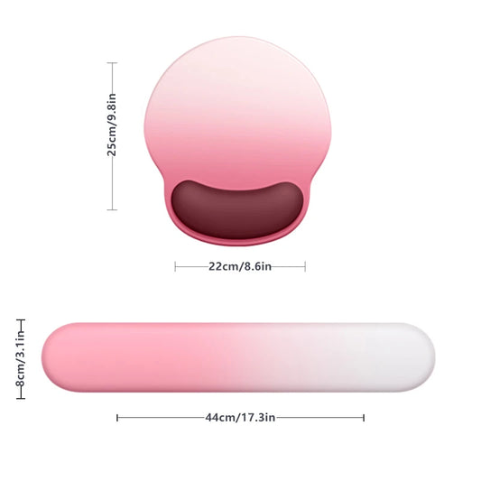 Tapis de souris ergonomique + Clavier Rose & Blanc