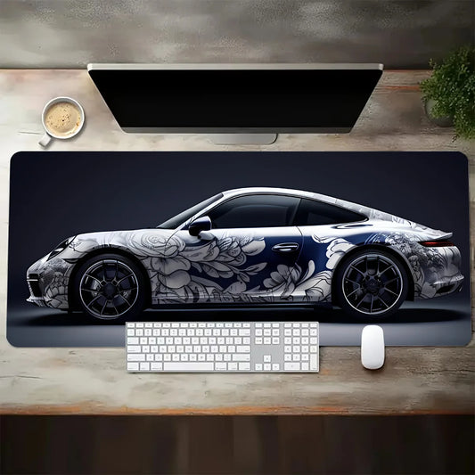 Tapis de souris XXL Style Porsche Bleu Marine