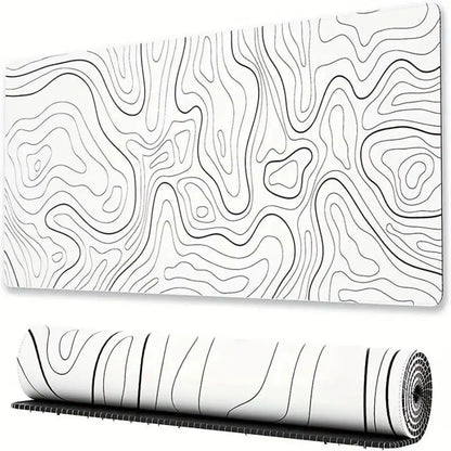 Tapis de souris XXL Gamer Blanc Topographique