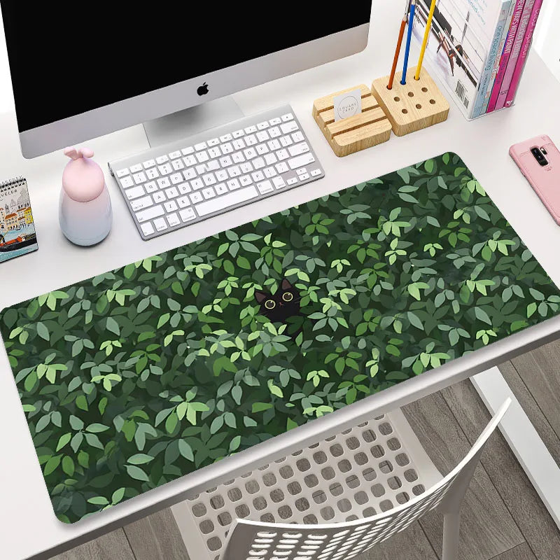 Tapis de souris XXL Vert Chat Noir