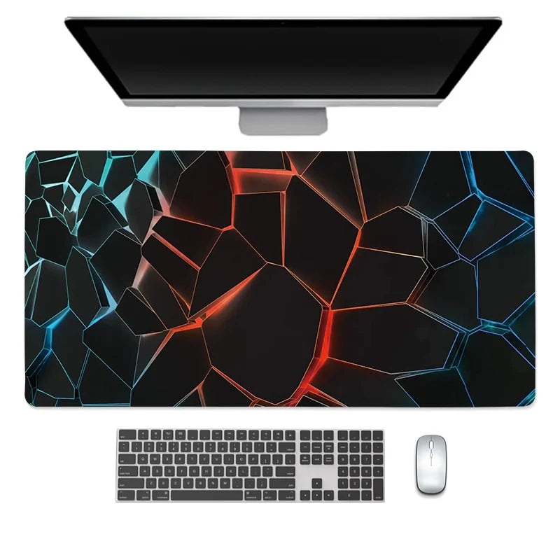 Tapis de souris XXL Gamer Cristal Bleu & Rouge