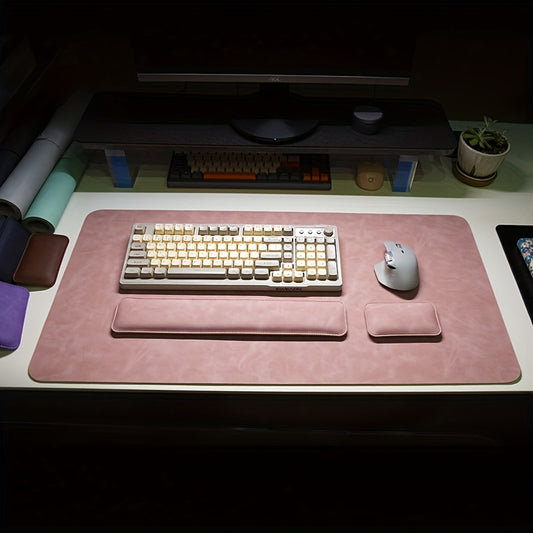 Tapis de souris XXL Ergonomique Effet Cuir Rose