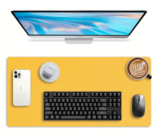 Tapis de souris XXL Effet Cuir Jaune