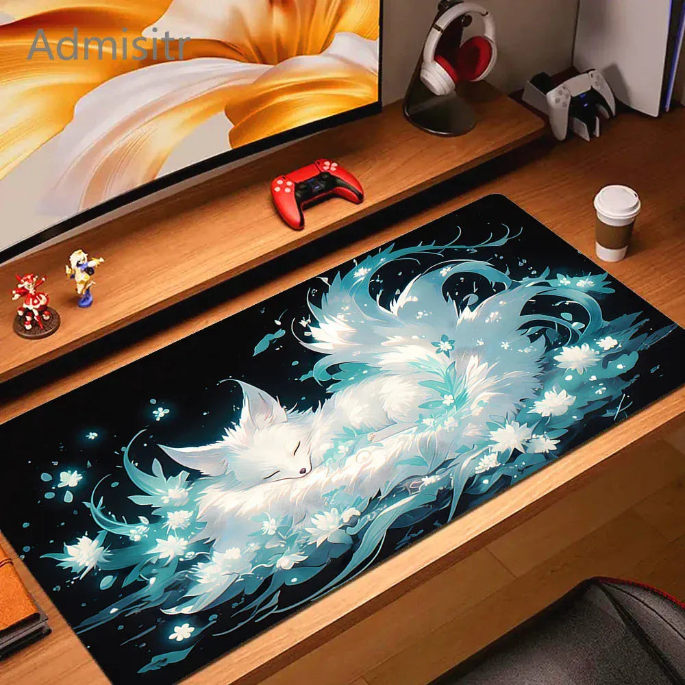 Tapis de souris XXL Gamer Esprit de Lune Rêveur Noir