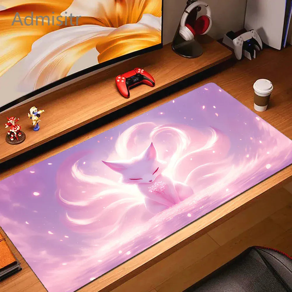 Tapis de souris XXL Gamer Cœur du Renard Rose
