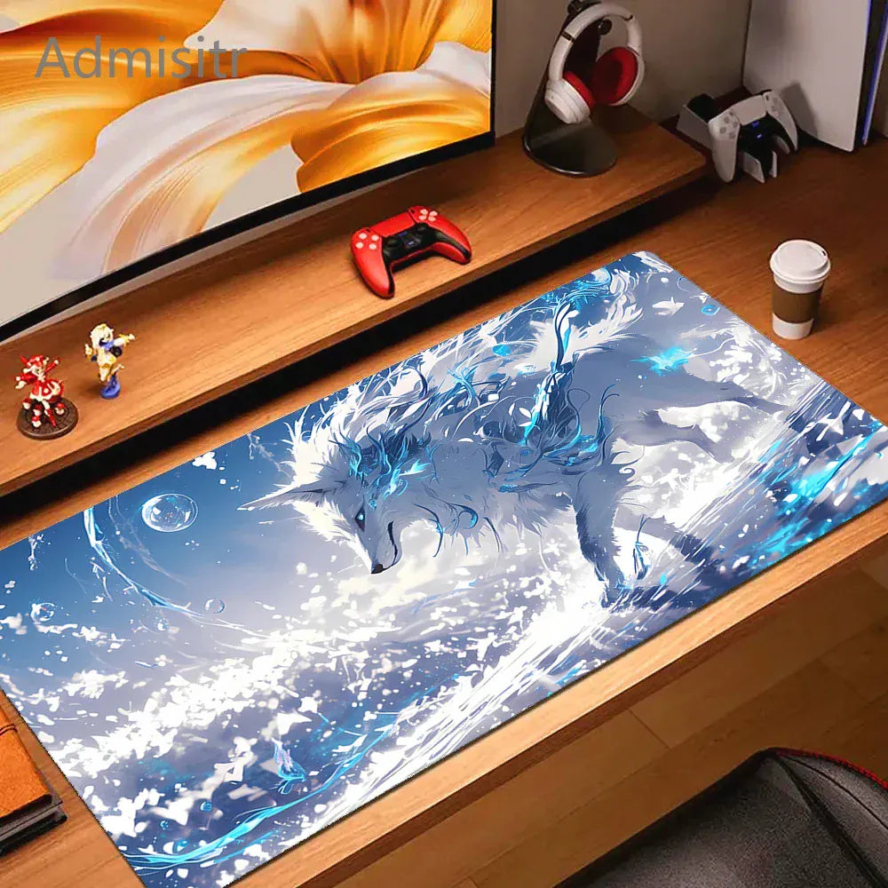 Tapis de souris XXL Gamer Esprit de Lune des Flots Bleu