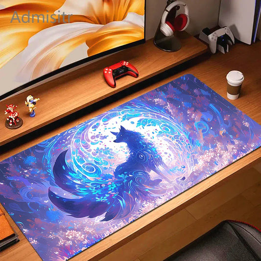 Tapis de souris XXL Gamer Esprit du Renard Violet