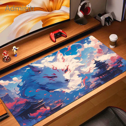 Tapis de souris XXL Gamer Gardien du Temple Bleu