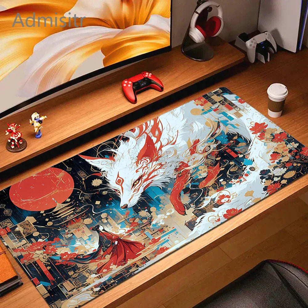 Tapis de souris XXL Gamer Esprit du Renard Temple