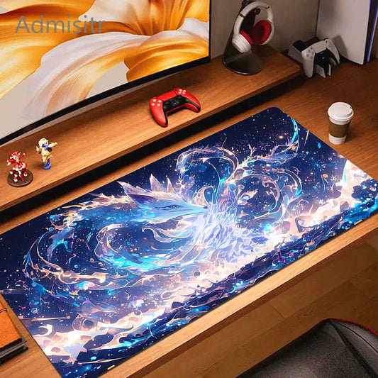 Tapis de souris XXL Gamer Kitsune Stellaire Bleu
