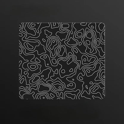 Tapis de souris en verre Noir Topographique | Tapis de souris Store®
