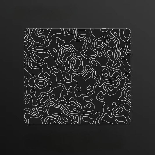 Tapis de souris en verre Noir Topographique | Tapis de souris Store®