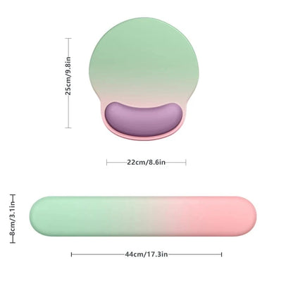 Tapis de souris ergonomique + Clavier Vert & Rose | Tapis de Souris Store