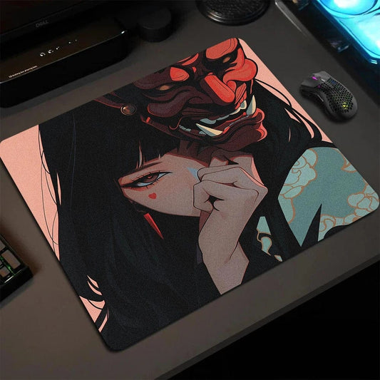 Tapis de souris gamer Beauté Japonaise & Masque Démoniaque