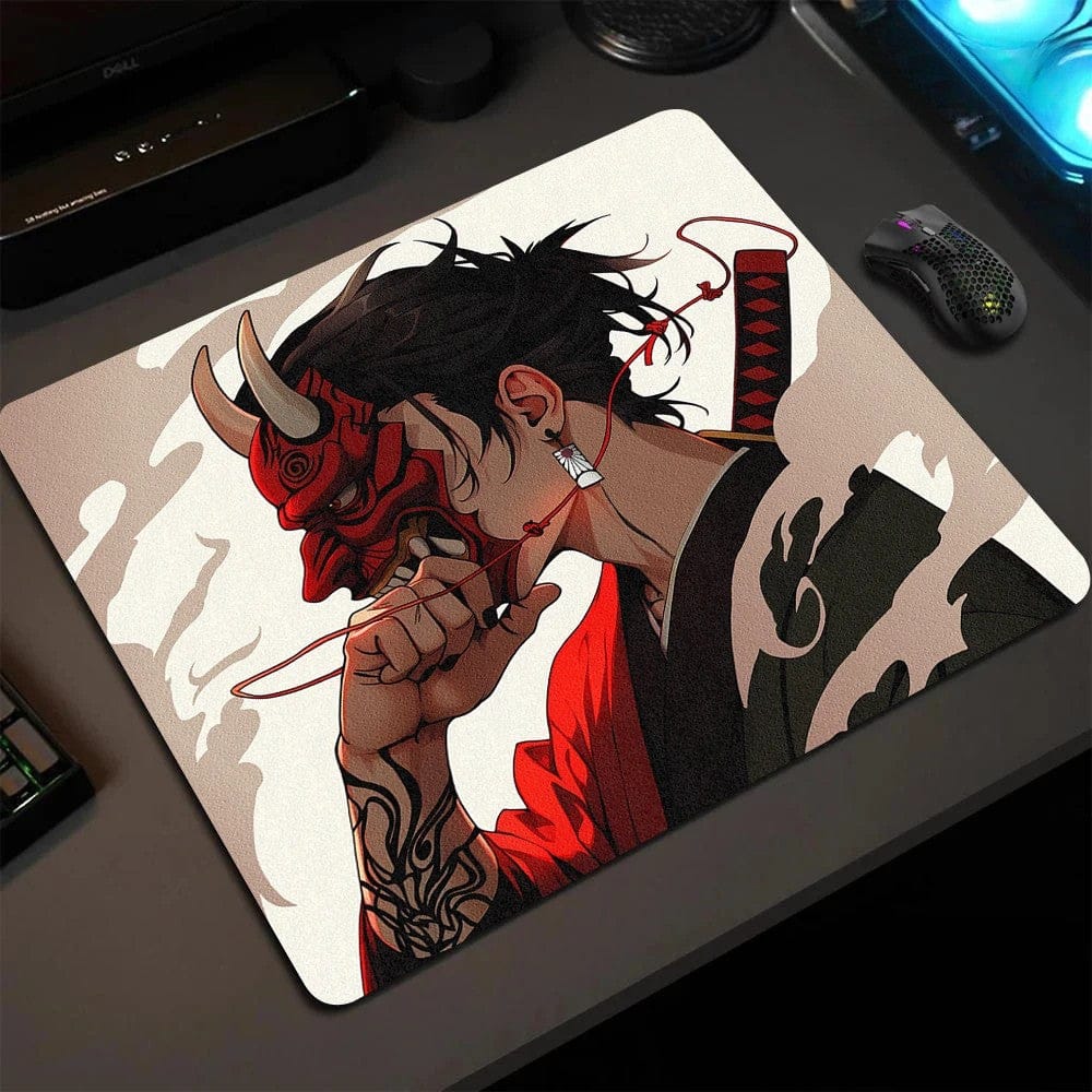 Tapis de souris gamer Esprit du Samouraï et Masque Démon Rouge