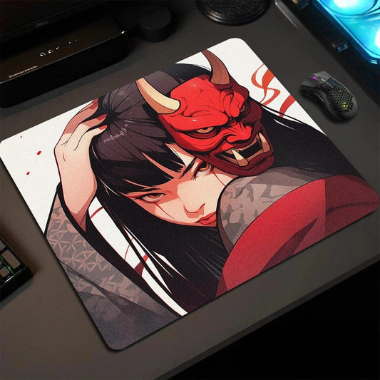 Tapis de souris gamer Guerrière & Masque Rouge