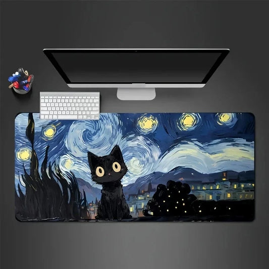 Tapis de souris XXL Chat de Nuit Étoilée | Tapis de souris®