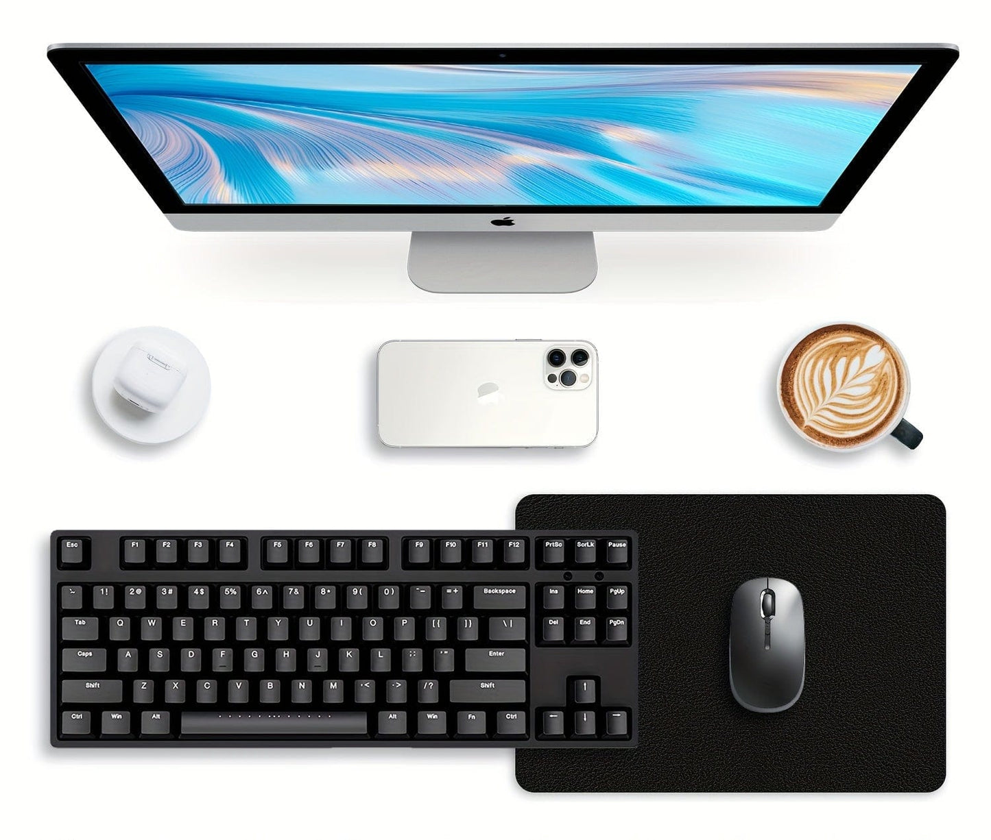 Tapis de souris XXL Effet Cuir Noir | Tapis de souris Store® 28*20cm