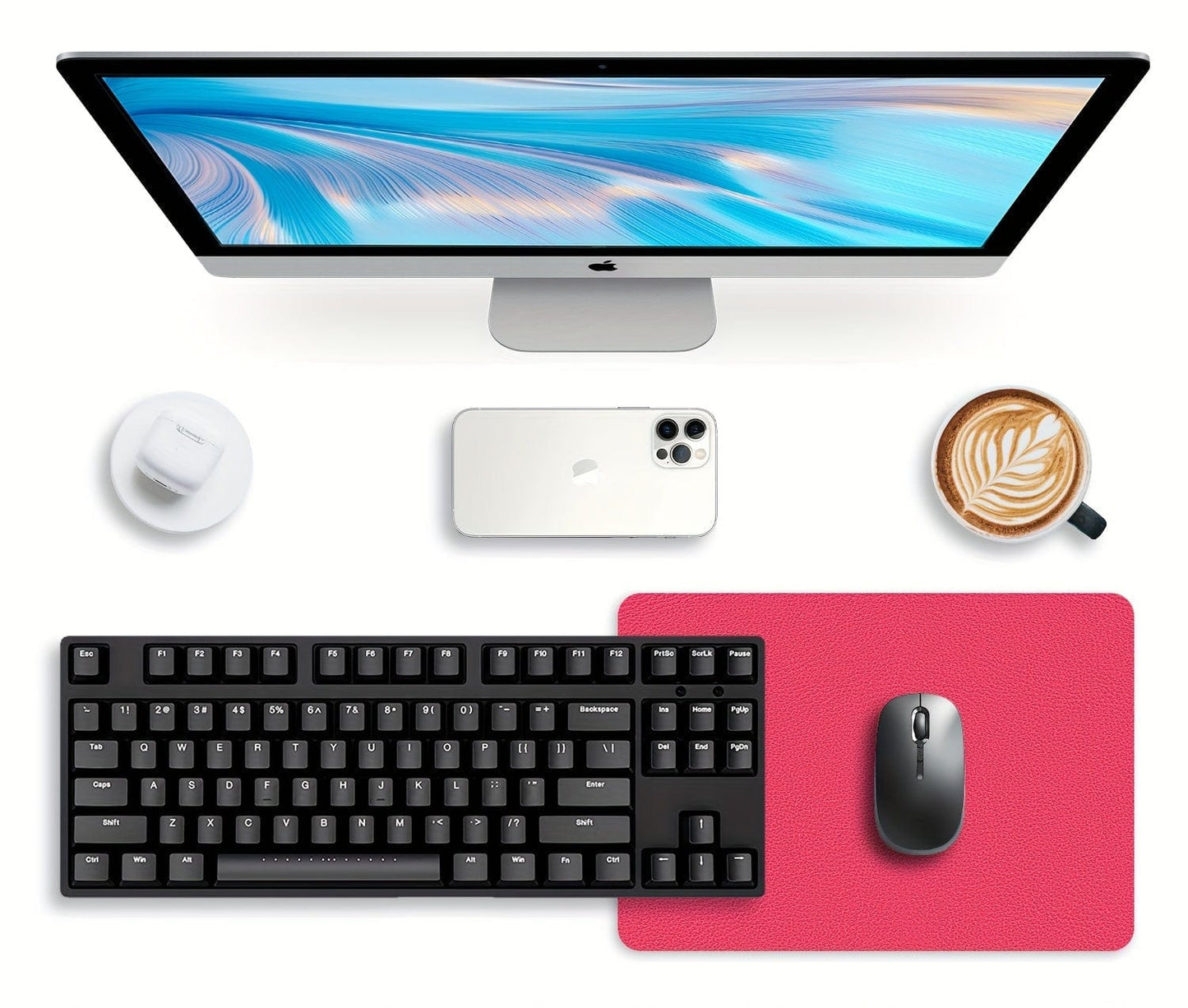 Tapis de souris XXL Effet Cuir Rose | Tapis de souris Store® 28*20cm