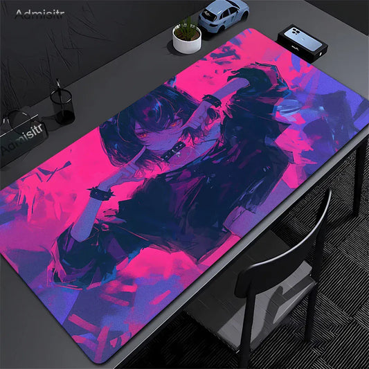 Tapis de souris XXL Gamer Neon Girl | Tapis de souris Store® 60x30cm