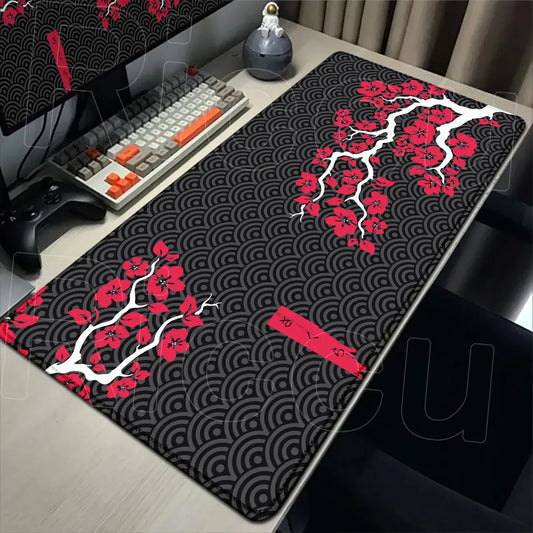 Tapis de souris XXL Gamer Sakura Rouge | Tapis de souris Store® 300x700x2mm