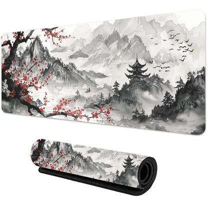 Tapis de souris XXL Gamer Temple Blanc | Tapis de souris® 250X290X2MMOverlock