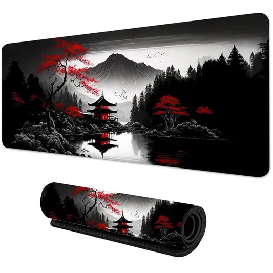 Tapis de souris XXL Gamer Temple Noir | Tapis de souris® 250X290X2MMOverlock