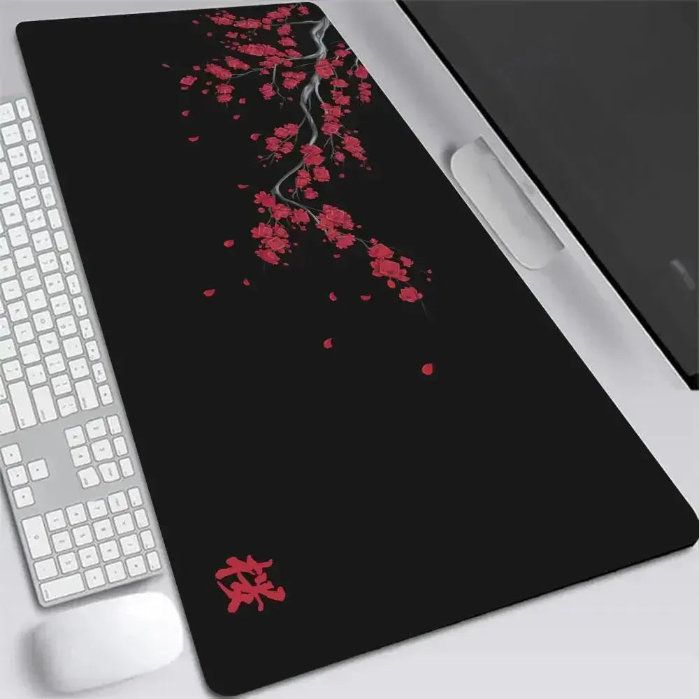 Tapis de souris XXL Japan Cherry Noir & Rouge | Tapis de souris Store® 300X600X2MM