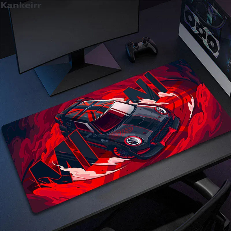 Tapis de souris XXL Sports Car MINI Noir & Rouge | Tapis de souris Store® 300x600x2mm