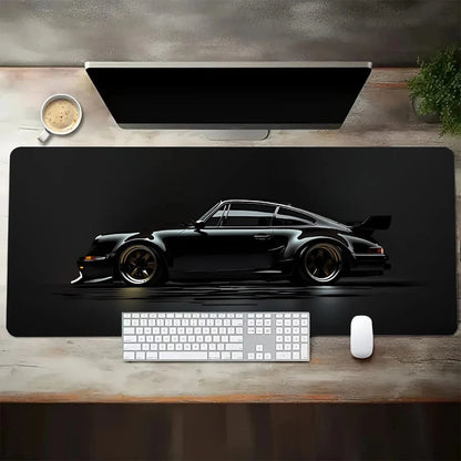 Tapis de souris XXL Style Porsche Noir | Tapis de souris® 300X700X2mm